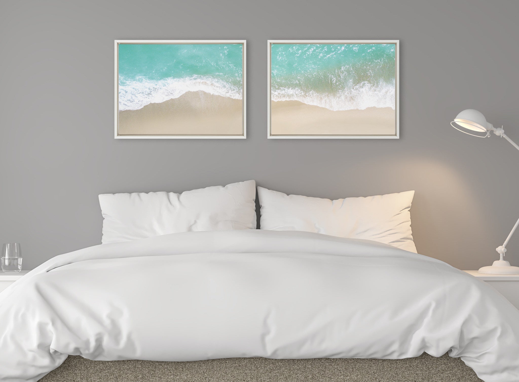 Sylvie Ocean Beach Fantasy Left and Right Framed Canvas by kateandlaurel - product image 5 for Resin Society