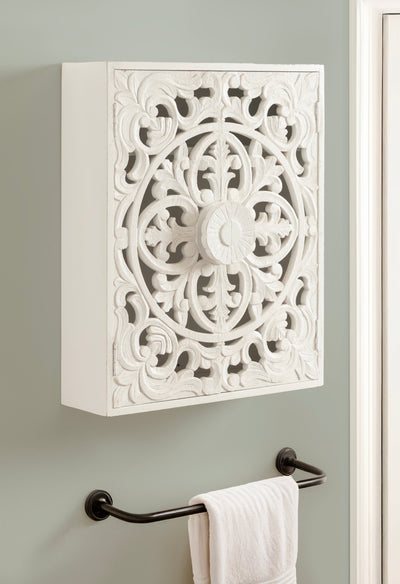 Saanvi Carved Wood Wall Cabinet