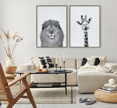 Sylvie Lion Framed Canvas by Simon Te Tai by kateandlaurel - product image 5 for Resin Society