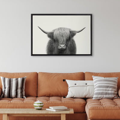 Sylvie Hey Dude Highland Cow Framed Linen Canvas by kateandlaurel - product image 6 for Resin Society