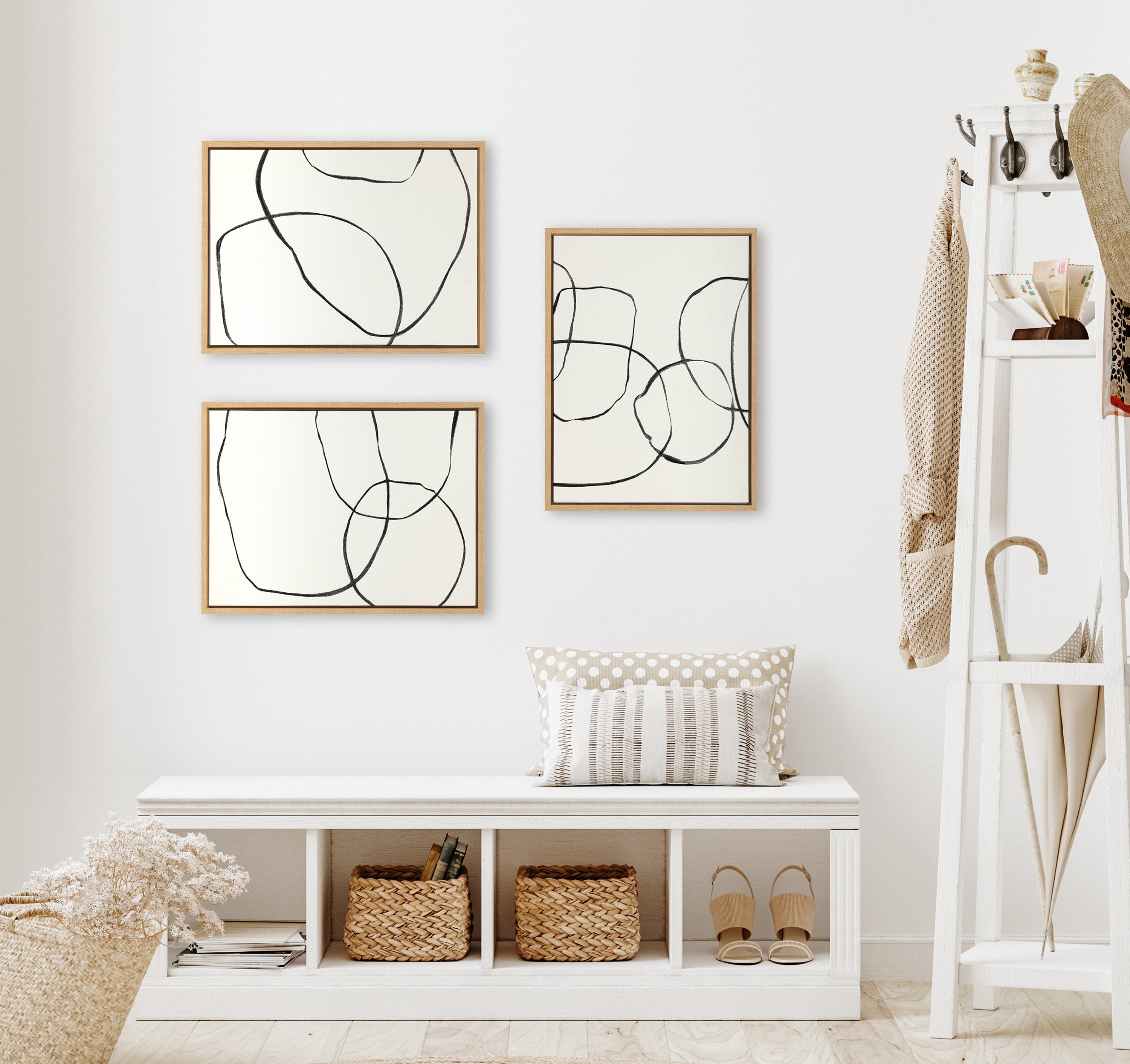 Sylvie Dancing Circles BW Framed Canvas by kateandlaurel - product image 17 for Resin Society