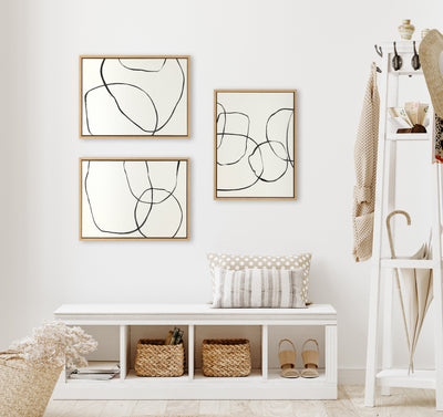 Sylvie Dancing Circles BW Framed Canvas by kateandlaurel - product image 17 for Resin Society