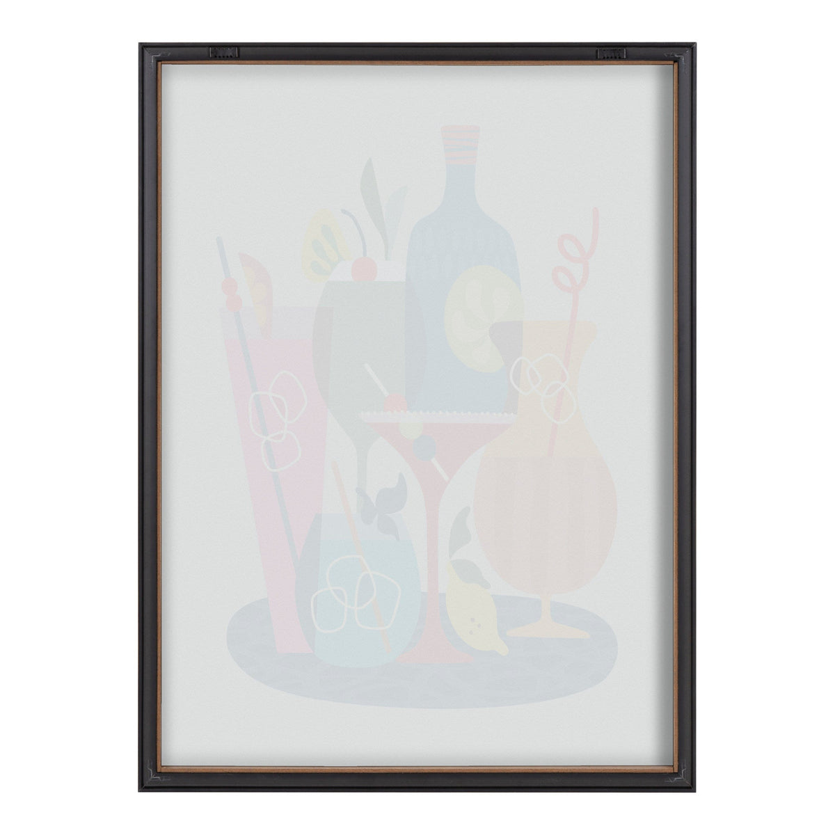 Blake Mid Century Modern Cocktails Framed Printed Glass by kateandlaurel - product image 4 for Resin Society