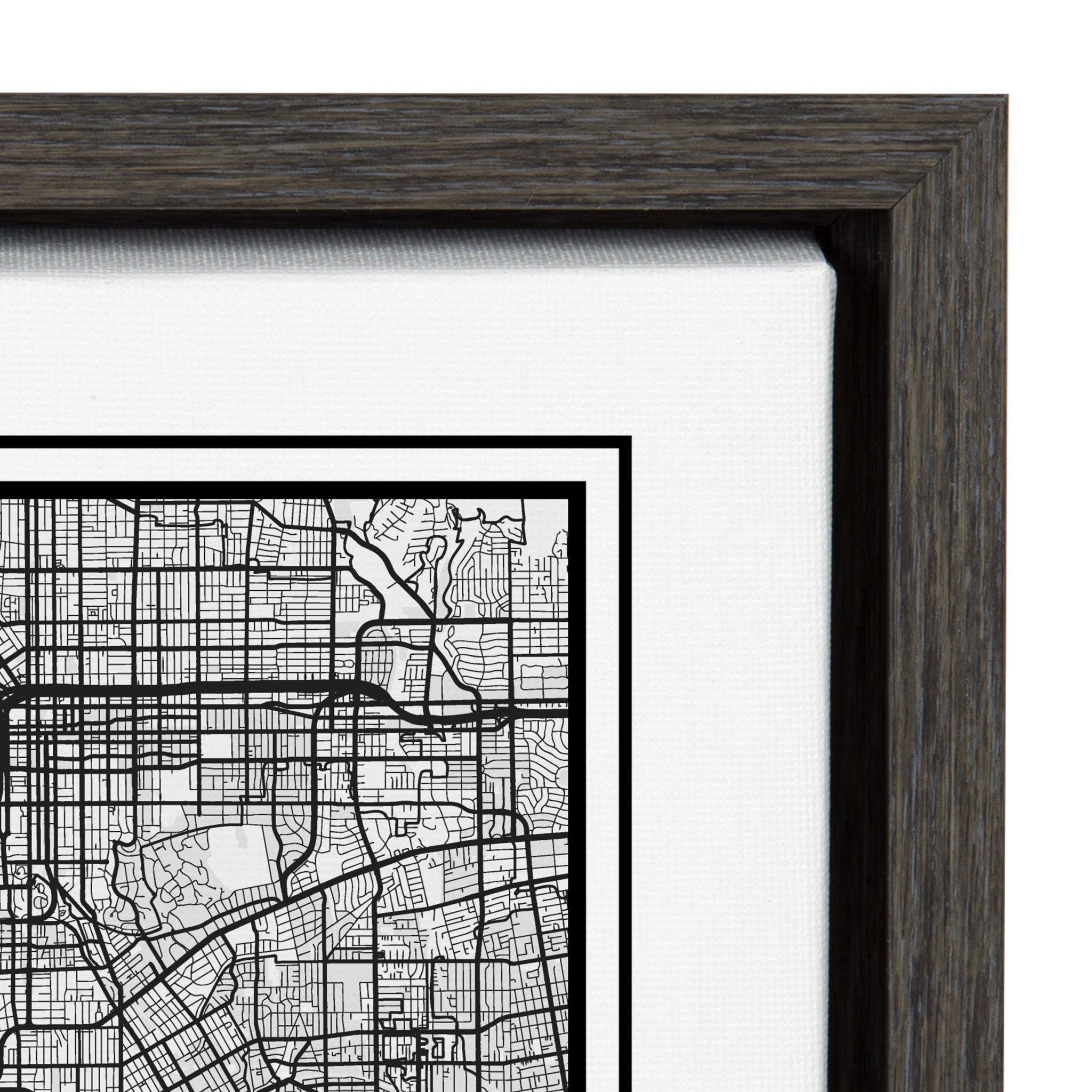 Sylvie Los Angeles Modern Map Framed Canvas by kateandlaurel - product image 3 for Resin Society