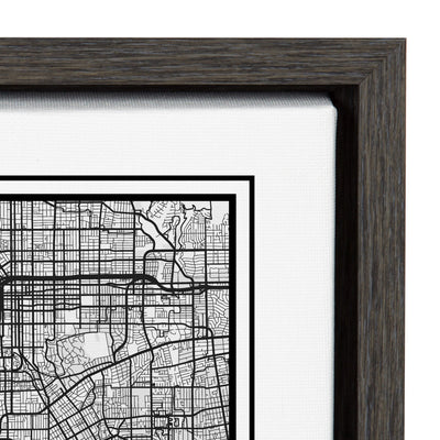 Sylvie Los Angeles Modern Map Framed Canvas by kateandlaurel - product image 3 for Resin Society