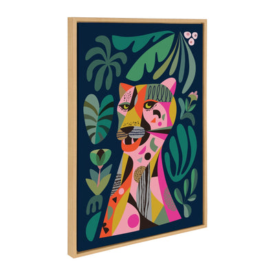Colorful Sylvie Leopard framed canvas print by Rachel Lee
