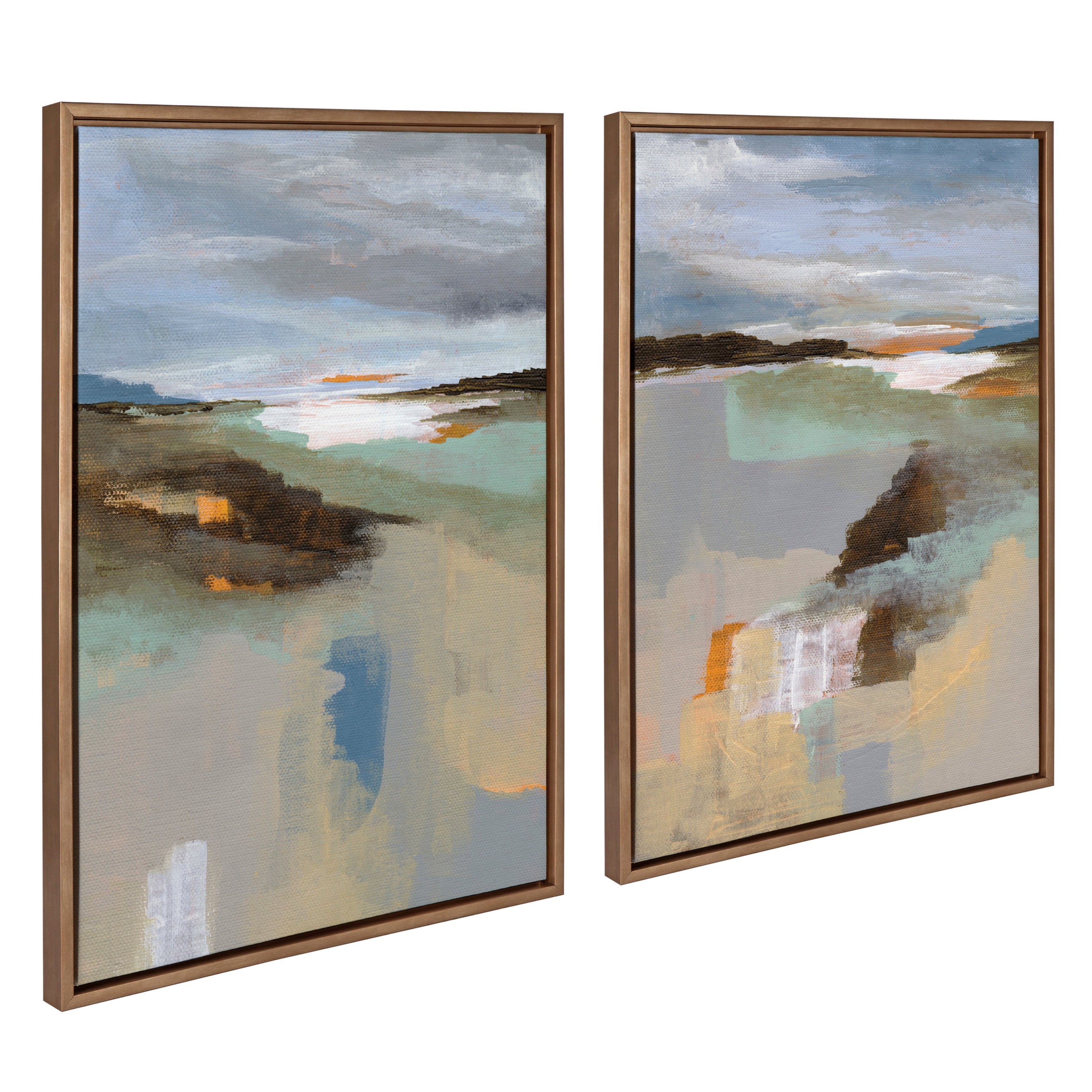 Sylvie Big Sur I and II Framed Canvas Art Set by Nikita Jariwala
