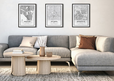 Sylvie Atlanta Modern Map Framed Canvas by kateandlaurel - product image 7 for Resin Society
