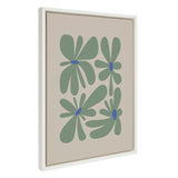 Sylvie Colorful Abstract Retro Floral Groovy Green Framed Canvas by kateandlaurel - product image 7 for Resin Society