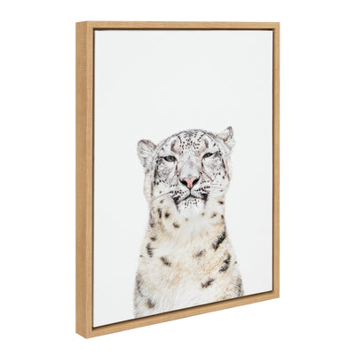 Sylvie Snow Leopard Portrait Framed Canvas by Amy Peterson Art Studio