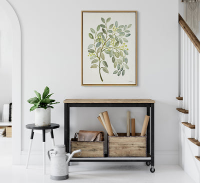 Sylvie Pale Leaves Framed Canvas by kateandlaurel - product image 4 for Resin Society