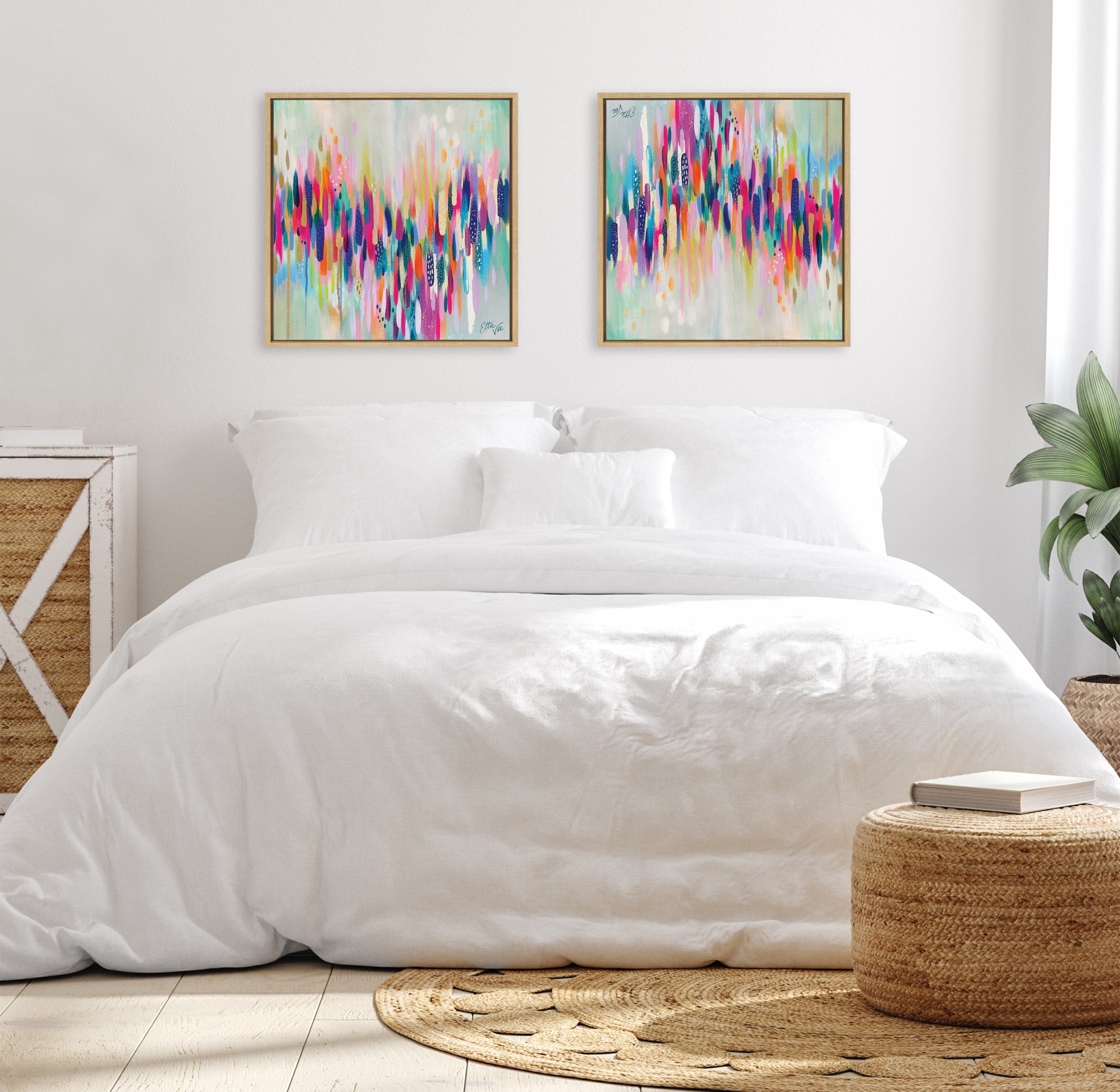Sylvie Brushstroke 154 Framed Canvas by Jessi Raulet of Ettavee