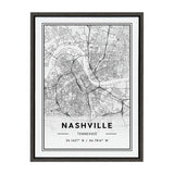 Sylvie Nashville Modern Map Framed Canvas by kateandlaurel - main product image for Resin Society