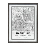 Sylvie Nashville Modern Map Framed Canvas by kateandlaurel - product image 8 for Resin Society