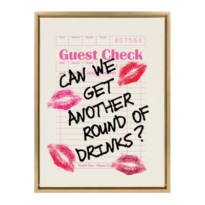 Sylvie Another Round Guest Check Framed Canvas by Alli Standefer