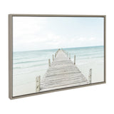 Sylvie Wooden Pier on Beach Framed Canvas by Amy Peterson Art Studio by kateandlaurel - product image 2 for Resin Society