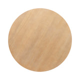 Round wood coffee table top in natural light brown with subtle grain patterns and smooth finish.