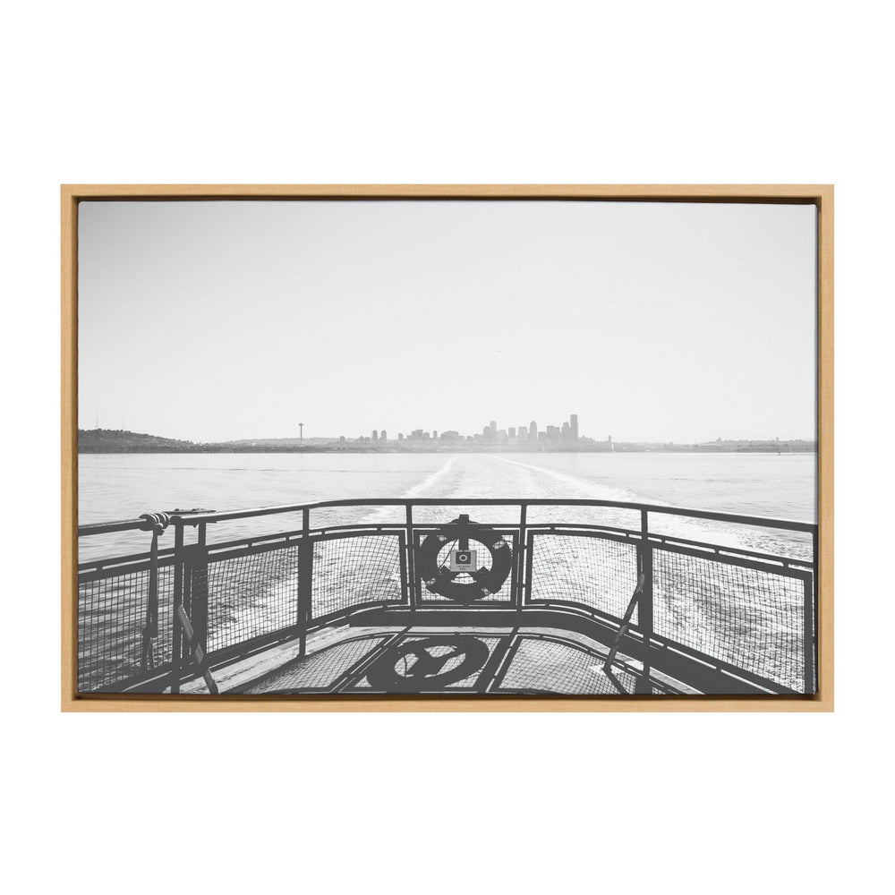Sylvie Morning Ferry Framed Canvas by kateandlaurel - main product image for Resin Society