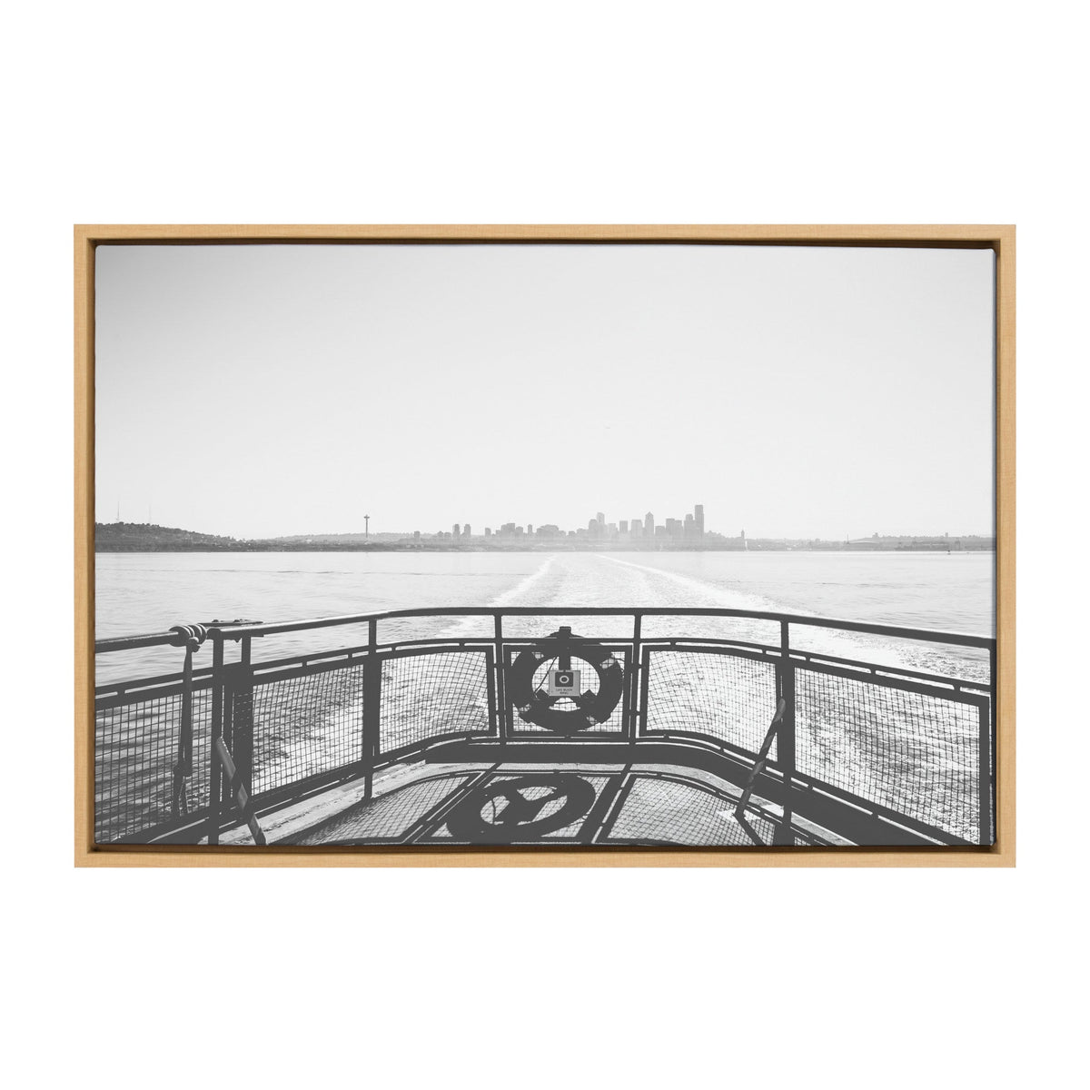 Sylvie Morning Ferry Framed Canvas by kateandlaurel - main product image for Resin Society