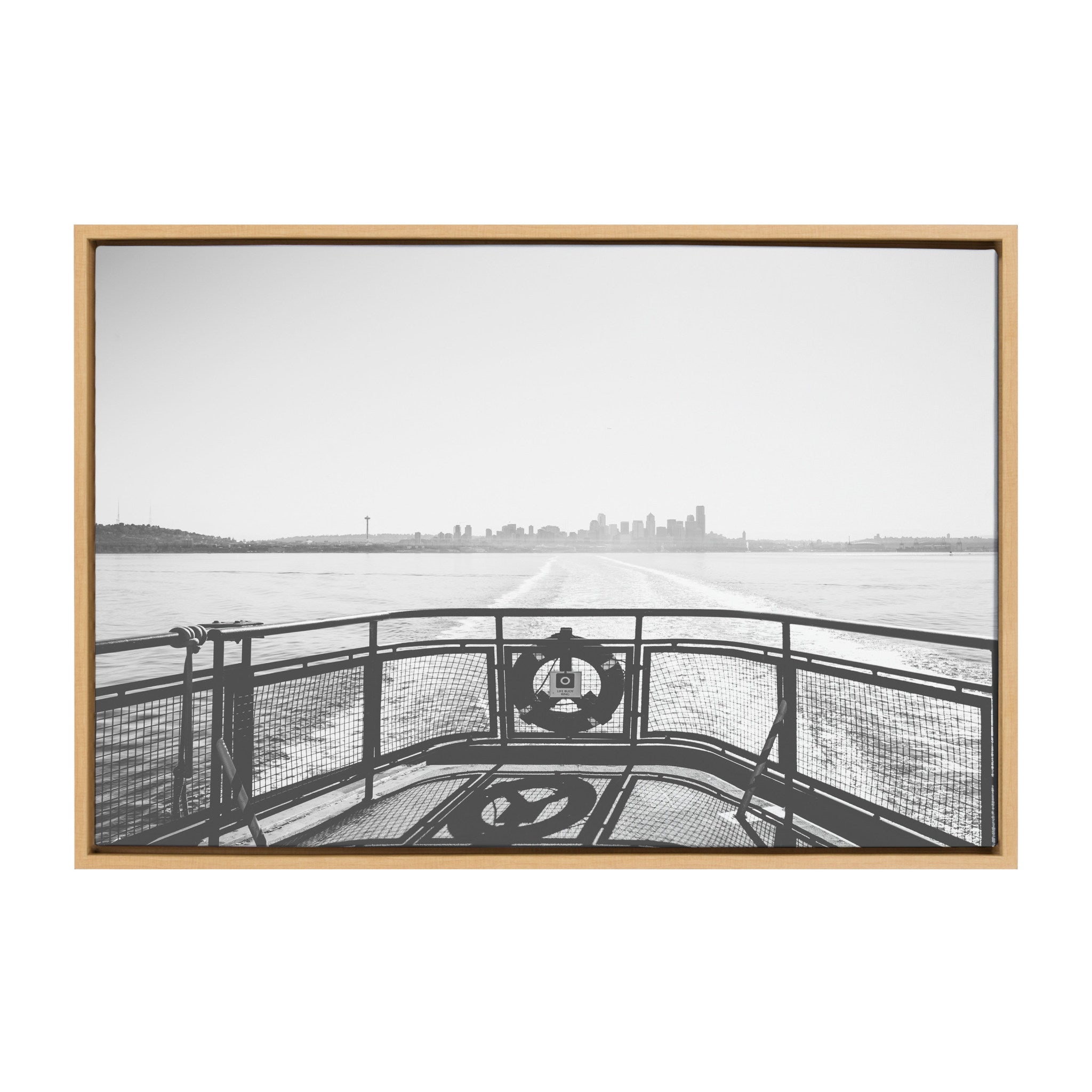 Sylvie Morning Ferry Framed Canvas by kateandlaurel - main product image for Resin Society