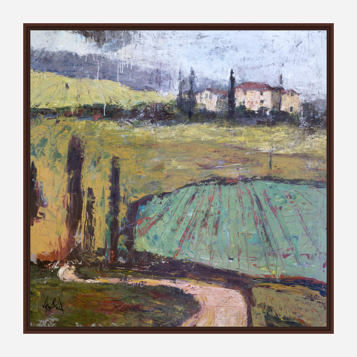 Tuscan Plowed Field Artist Canvas Enhanced Print by John Beard Collection - product image 7 for Resin Society