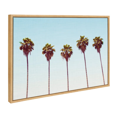 Sylvie Five Palms Framed Canvas by Simon Te by kateandlaurel - product image 2 for Resin Society