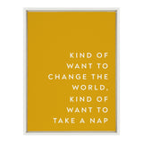 Sylvie Change the World Nap Framed Canvas by kateandlaurel - main product image for Resin Society