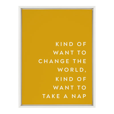 Sylvie Change the World Nap Framed Canvas by kateandlaurel - main product image for Resin Society