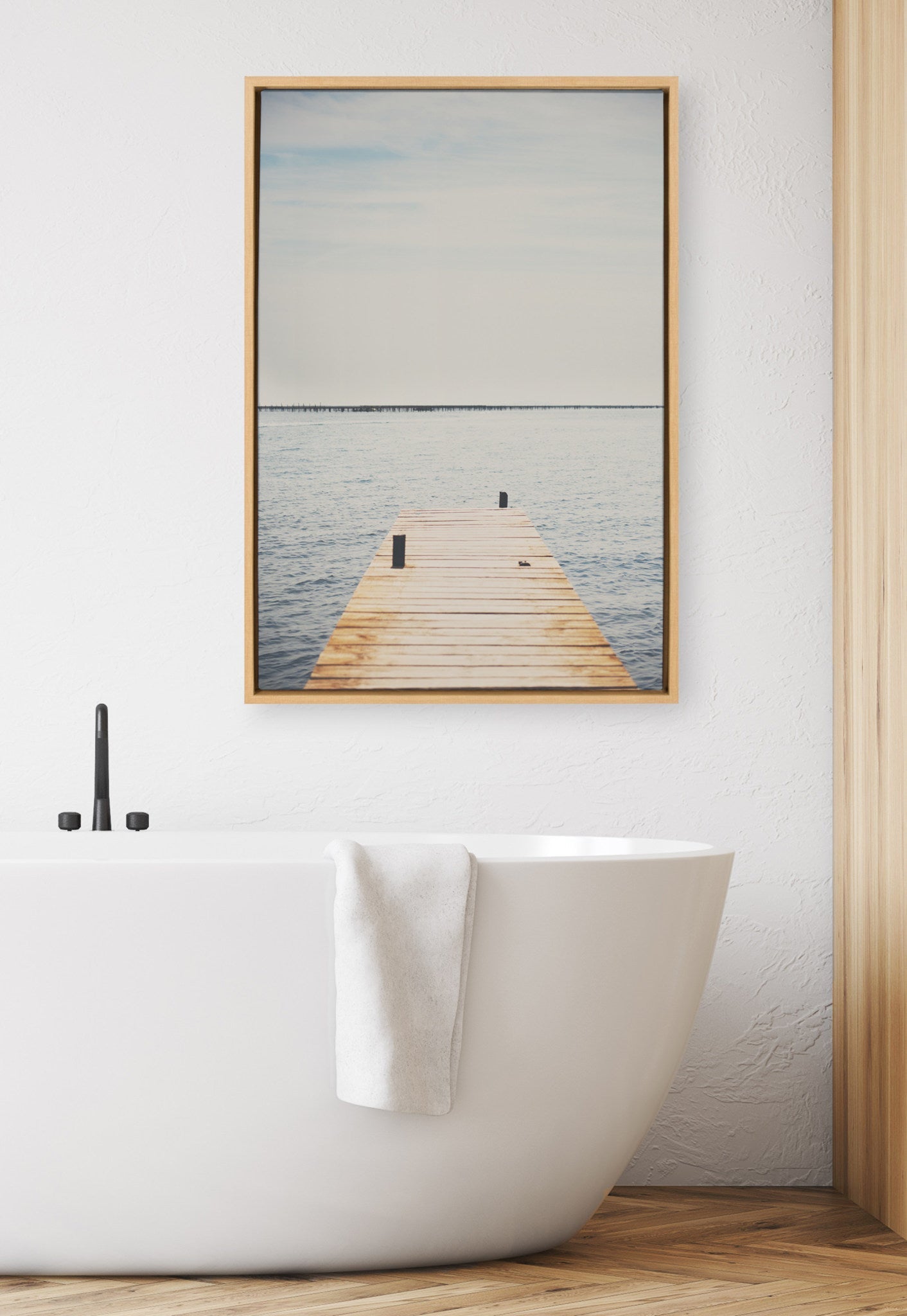 Sylvie Standing on the Dock Framed Canvas by Laura Evans by kateandlaurel - product image 7 for Resin Society