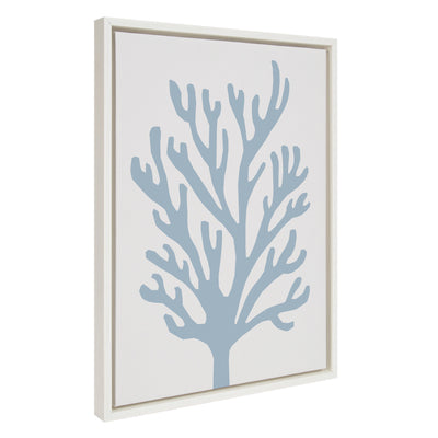 Sylvie Abstract Coral Ocean Blue Framed Canvas by kateandlaurel - product image 7 for Resin Society