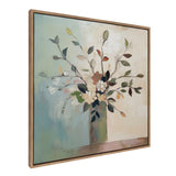 Sylvie Traditional Boho Floral Botanical II framed canvas with floral design and polystyrene frame