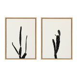 Sylvie Black and White Vintage Film Grain Cactus 1 and 2 Framed Canvas by kateandlaurel - product image 7 for Resin Society