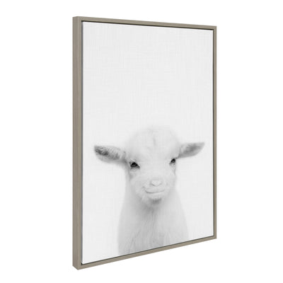 Sylvie Baby Goat Framed Canvas by Simon Te Tai