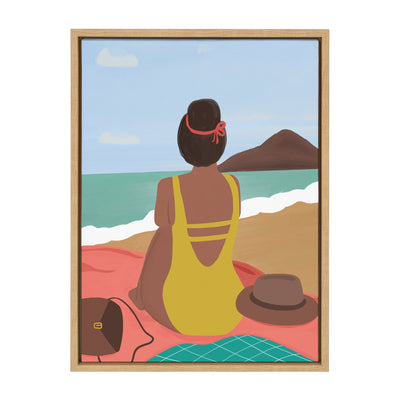 Sylvie Beach Solo Framed Canvas by kateandlaurel - main product image for Resin Society