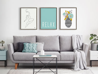 Sylvie Relax in Pale Teal Framed Canvas by kateandlaurel - product image 8 for Resin Society