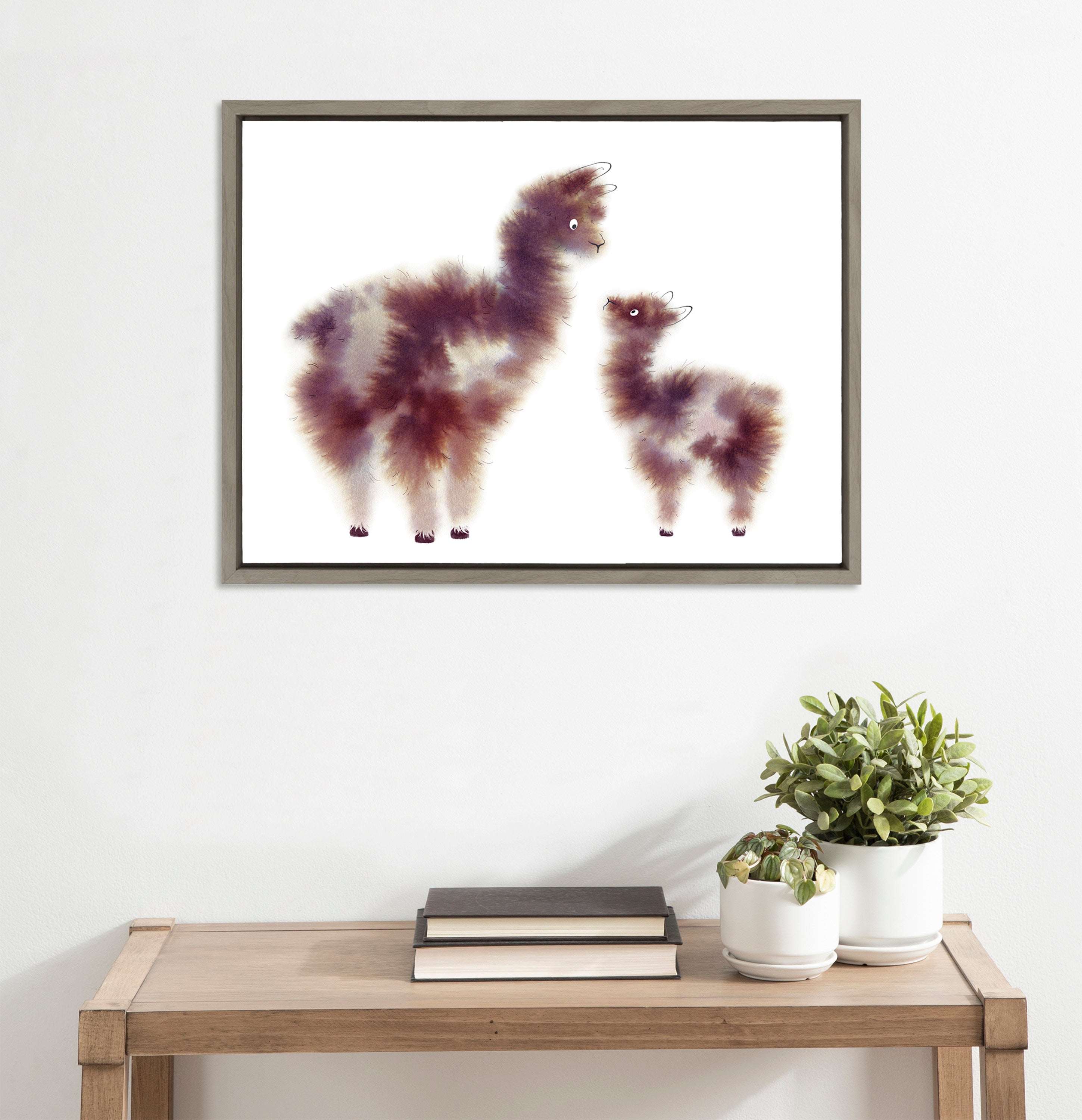 Sylvie Alpaca Floofs Framed Canvas by Faryn Hughes