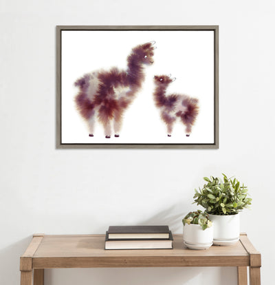 Sylvie Alpaca Floofs Framed Canvas by Faryn Hughes