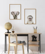 Sylvie Monkey Color Framed Canvas by kateandlaurel - product image 5 for Resin Society