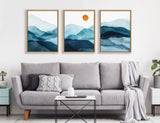 Sylvie Blue Mountain Range Framed Canvas Set by kateandlaurel - product image 16 for Resin Society