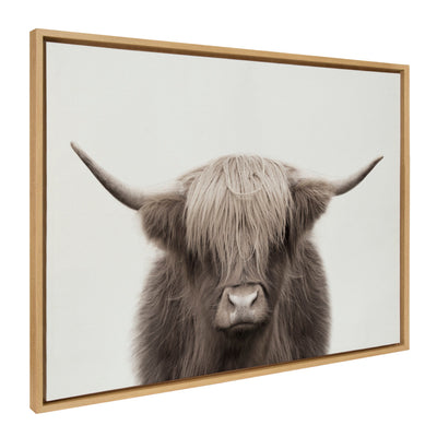 Sylvie Hey Dude Highland Cow Color Framed Canvas by The Creative Bunch by kateandlaurel - main product image for Resin Society