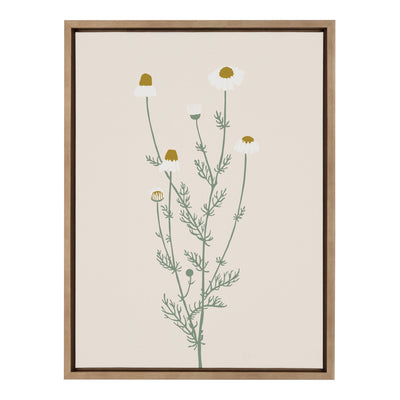 Sylvie Delicate Illustrated White Wildflowers Framed Canvas by kateandlaurel - product image 2 for Resin Society