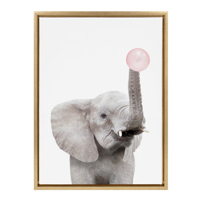 Sylvie Bubble Gum Elephant Framed Canvas by Amy Peterson Art Studio by kateandlaurel - product image 17 for Resin Society
