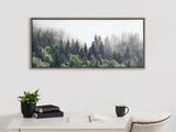 Sylvie Lush Green Forest On A Foggy Day Framed Canvas
