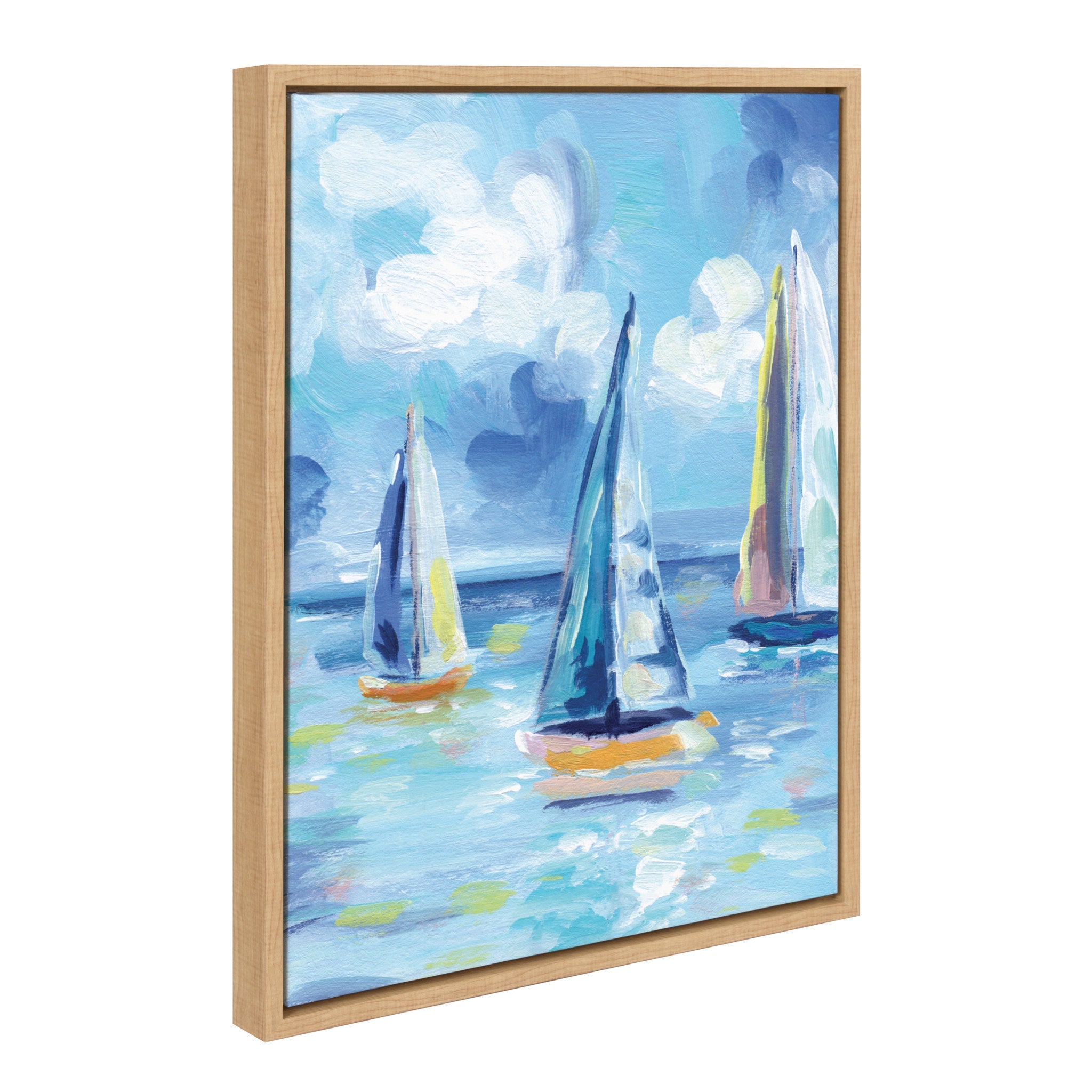 Sylvie Come Sail Away Framed Canvas by Rachel Christopoulos by kateandlaurel - product image 2 for Resin Society