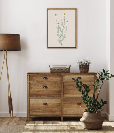 Sylvie Delicate Illustrated White Wildflowers Framed Canvas by kateandlaurel - product image 5 for Resin Society