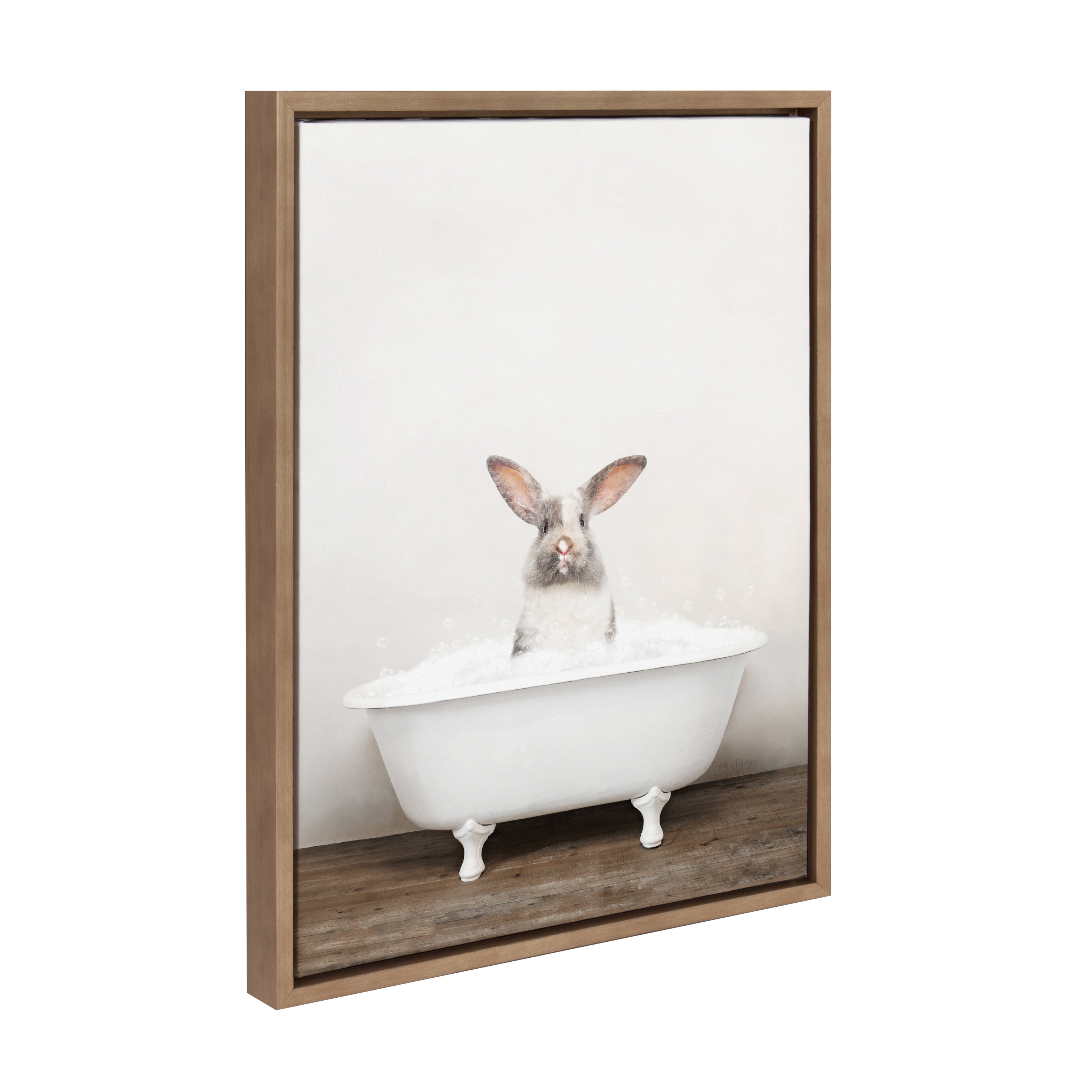 Sylvie Bunny in Rustic Bath Framed Canvas by kateandlaurel - product image 13 for Resin Society