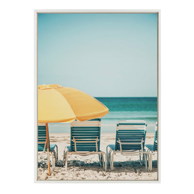 Sylvie Yellow Umbrella 2 Framed Canvas by Alicia Bock