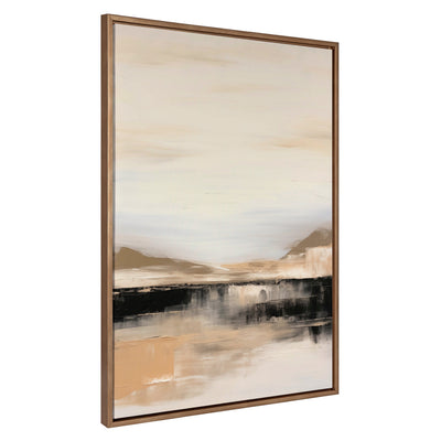Sylvie Peaceful Landscape II abstract framed canvas artwork by Amy Lighthall in gold frame.