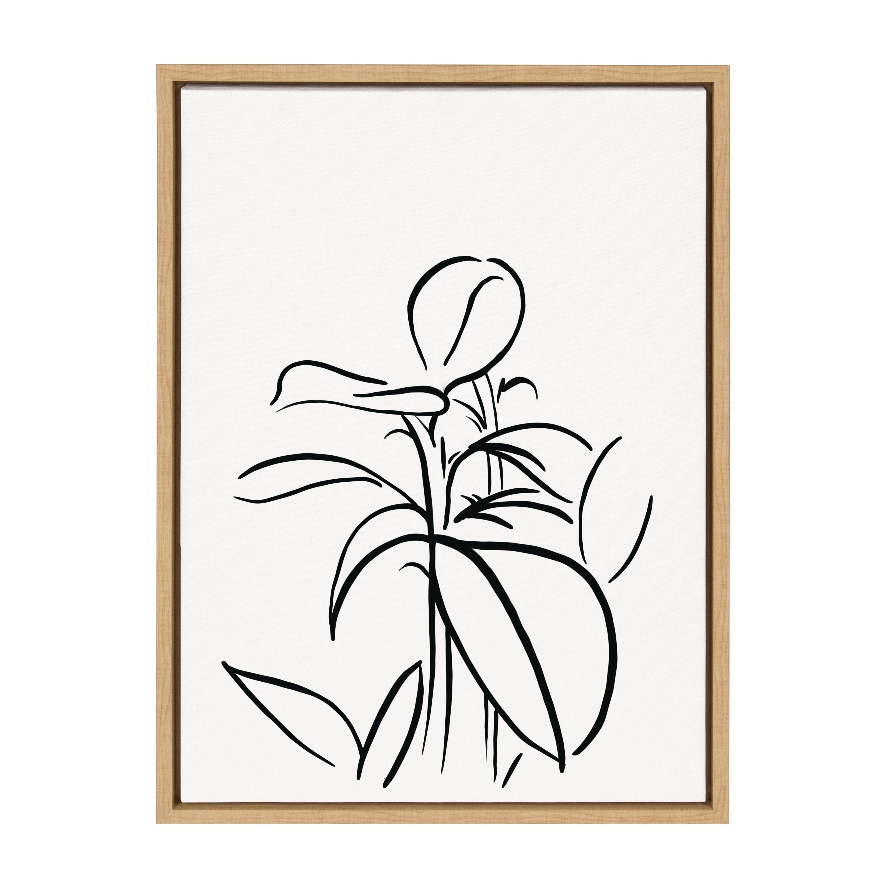 Sylvie Botanical Sketch Print No 1 Framed Canvas by The Creative Bunch