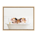 Sylvie Three Pigs In Bubble Bath Neutral Style Framed Canvas by kateandlaurel - product image 2 for Resin Society